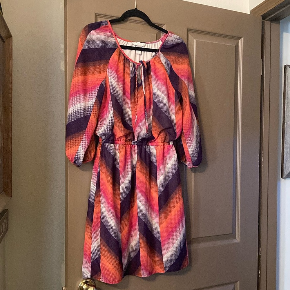 Banana Republic 3/4 Sleeve Blouson Dress Womens Size 8